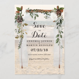 Beach Arbor Wedding Enregistrer la date Invitation