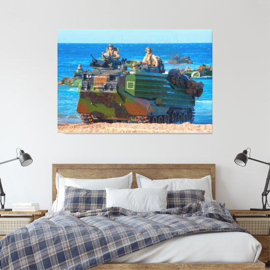 BEACH ARMOR - Amphibious vehicle 40x60 Canvas Afdruk (Insitu (Slaapkamer))