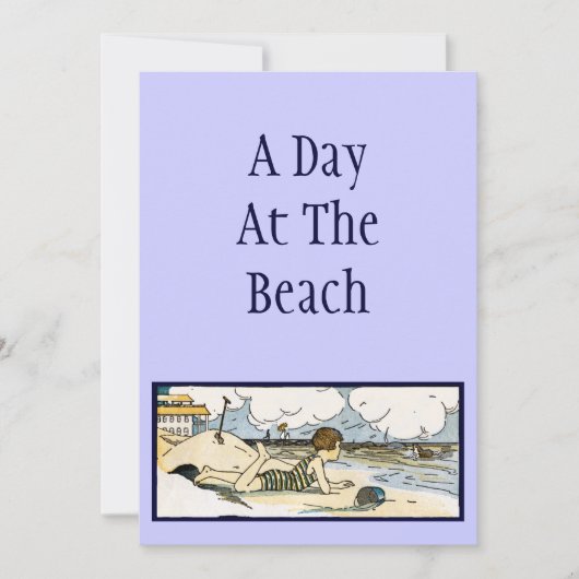  Beach Art Custom Invitations Kaart (Voorkant)