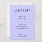  Beach Art Custom Invitations Kaart (Achterkant)