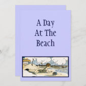  Beach Art Custom Invitations Kaart (Voorkant / Achterkant)