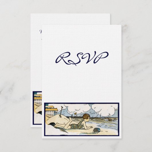  Beach Art Custom RSVP kaarten (Voorkant / Achterkant)