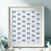 Beach Art Waterverf Coastal Blue Crab Pattern Poster