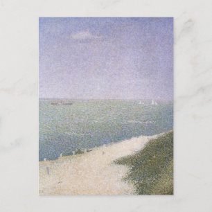 Beach at Honfleur van Georges Seurat,  kunst Briefkaart