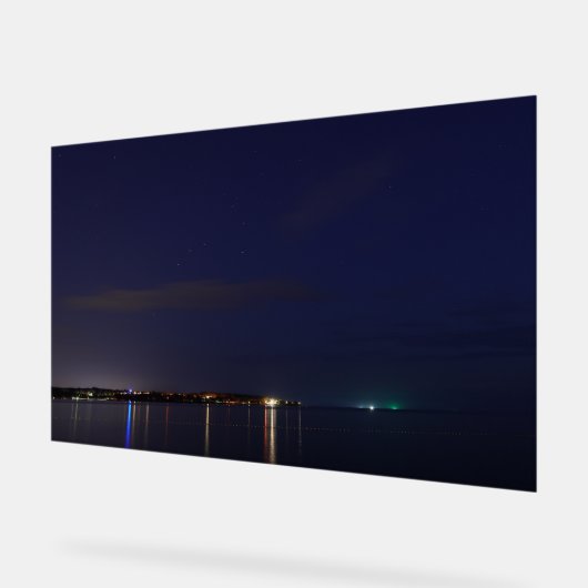 Beach at Night Acrylic Sign (Angle)