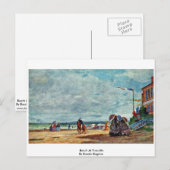 Beach at Trouville door Boudin Eugène Briefkaart (Voorkant / Achterkant)