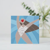 Beach Babe Badpak Model Mode Illustratie Kaart (Staand voorkant)