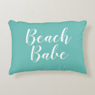 Beach Babe Beach Life Turquoise Script Accent Kussen