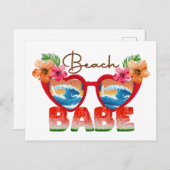 Beach Babe Briefkaart (Voorkant / Achterkant)