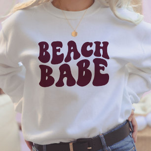 Beach Babe Burgundy Matching Bachelorette Party Trui