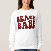 Beach Babe Dark Red Matching Bachelorette Party Trui (Voorkant)