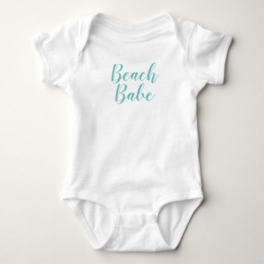 Beach Babe Turquoise Script Zee Bodysuit (Voorkant)