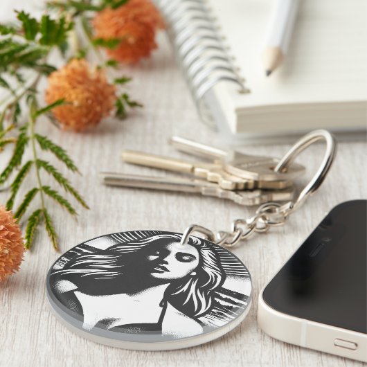 Beach Babe Vibes Sleutelhanger (Voorkant Rechts)