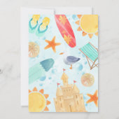Beach Baby à bord Invitation Baby shower (Dos)