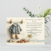 Beach Baby Bash - 1e verjaardagsfeestje Kaart (Staand voorkant)