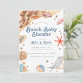 Beach Baby Boy Baby shower Invitation Aquarelle (Debout devant)