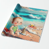Beach Baby Cadeaupapier (Uitgerold)