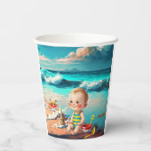 Beach Baby Papieren Bekers (Achterkant)