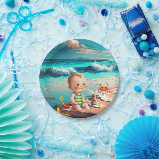 Beach Baby Papieren Bordje (Feest)