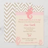 Beach Baby Seahorse Baby shower Invitation (Devant / Derrière)