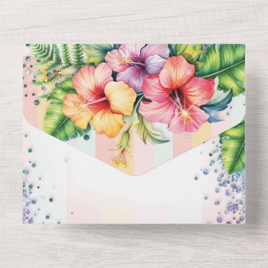 Beach Baby shower All In One Uitnodiging (Achterkant)