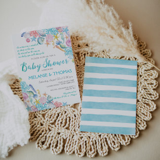 Beach Baby shower Invitation, Nautical Zee Shell Kaart