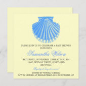 Beach Baby shower  Scallop Shell Blue Kaart (Voorkant / Achterkant)