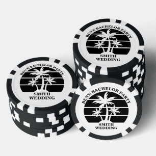 Beach Bachelor Party Island bruiloft gepersonalise Poker Chips