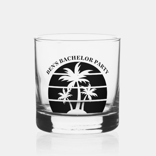 Beach Bachelor Party Weddenschap Groomsmen Whisky Glas (Voorkant)