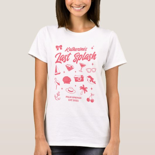 Beach Bachelorette Party De laatste Splash Custom T-shirt (Voorkant)