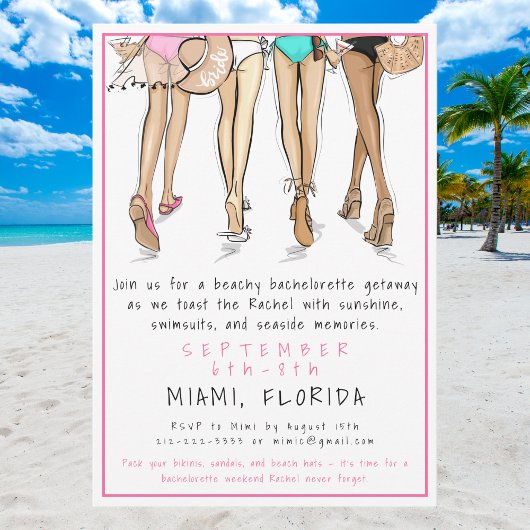 Beach Bachelorette Party Destination Bride Squad Kaart
