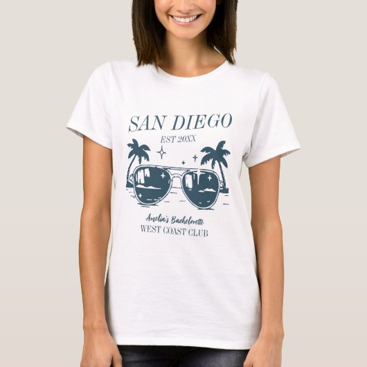 Beach Bachelorette Party Meisjes Trip San Diego T-shirt (Voorkant)