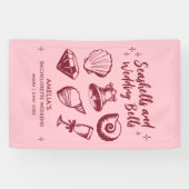 Beach Bachelorette Party Seashells Trouwbellen Spandoek (Horizontaal)