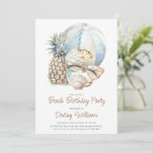 Beach Bachelorette Party Waterverf Uitnodiging (Staand voorkant)