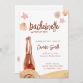 Beach Bachelorette Party Weekend Invitation Kaart (Voorkant / Achterkant)