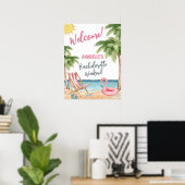 Beach Bachelorette Party Welcome Sign Poster (Thuiskantoor)