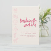 Beach Bachelorette Week-end Invitation et horaire (Debout devant)