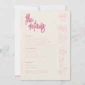 Beach Bachelorette Week-end Invitation et horaire (Dos)