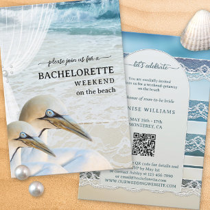 Beach Bachelorette Weekend Getaway Invitation Kaart