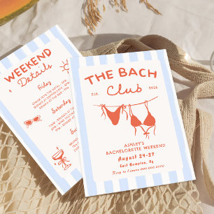 Beach Bachelorette Weekend Itinerary Invitation Kaart