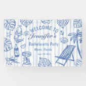 Beach BACHELORETTE Whimsical Blue Banner (Horizontaal)