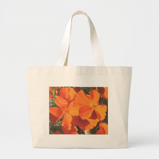 Beach Bag, CA Poppies # 3484 Grote Tote Bag (Voorkant)