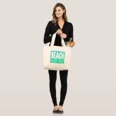 Beach Bag | Gepersonaliseerd wit Surf Sandy Toes Grote Tote Bag (Voorkant (model))
