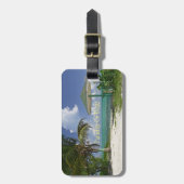 "BEACH" BAGAGELABEL PALM TREES/Beach/Umbrellal (Voorkant verticaal)
