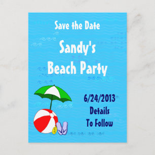 Beach Ball Enregistrer la carte postale Date