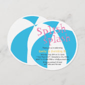 Beach Ball Girls Summer Pool Birthday Party Kaart (Voorkant / Achterkant)