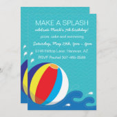 Beach Ball Natation Anniversaire Fête Invitation (Devant / Derrière)