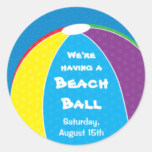Beach Ball Party Sticker