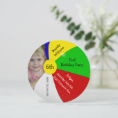 Beach Ball Photo Birthday Party Invitation Kaart (Staand voorkant)