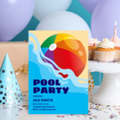 Beach Ball Pool À Thème Anniversaire Invitation
